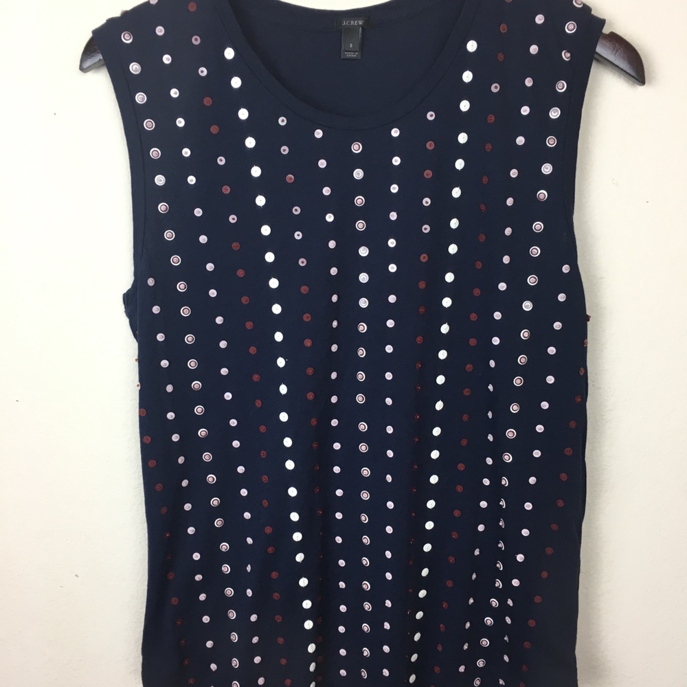 J.Crew Stacked Navy Sequin Shell - image 6